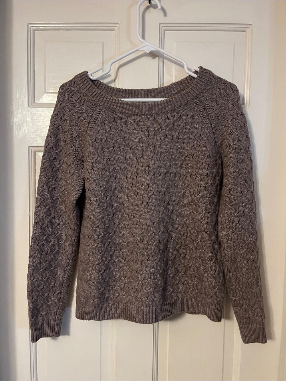 Old Navy Taupe Woven Crewneck Sweater